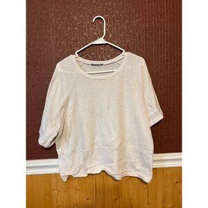 Oversized Cropped Waffle Shirt